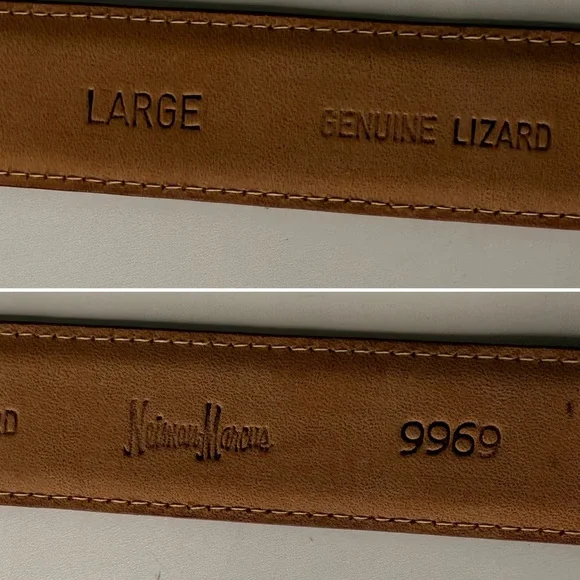 Vintage Neiman Marcus Genuine Lizard Belt Large Brown Exotic Skin 70s 80s Luxury - Picture 5 of 7